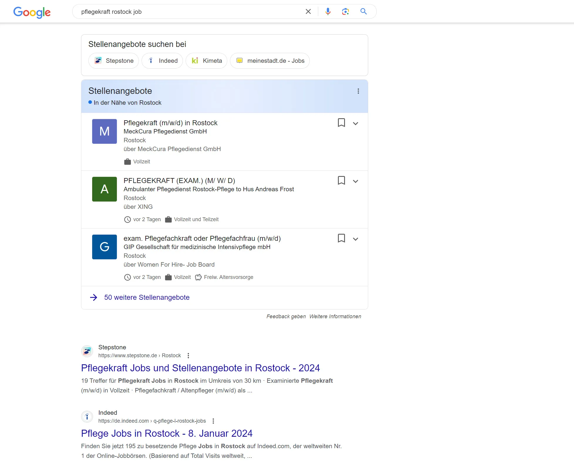 Google for Jobs에서 간호사 직책