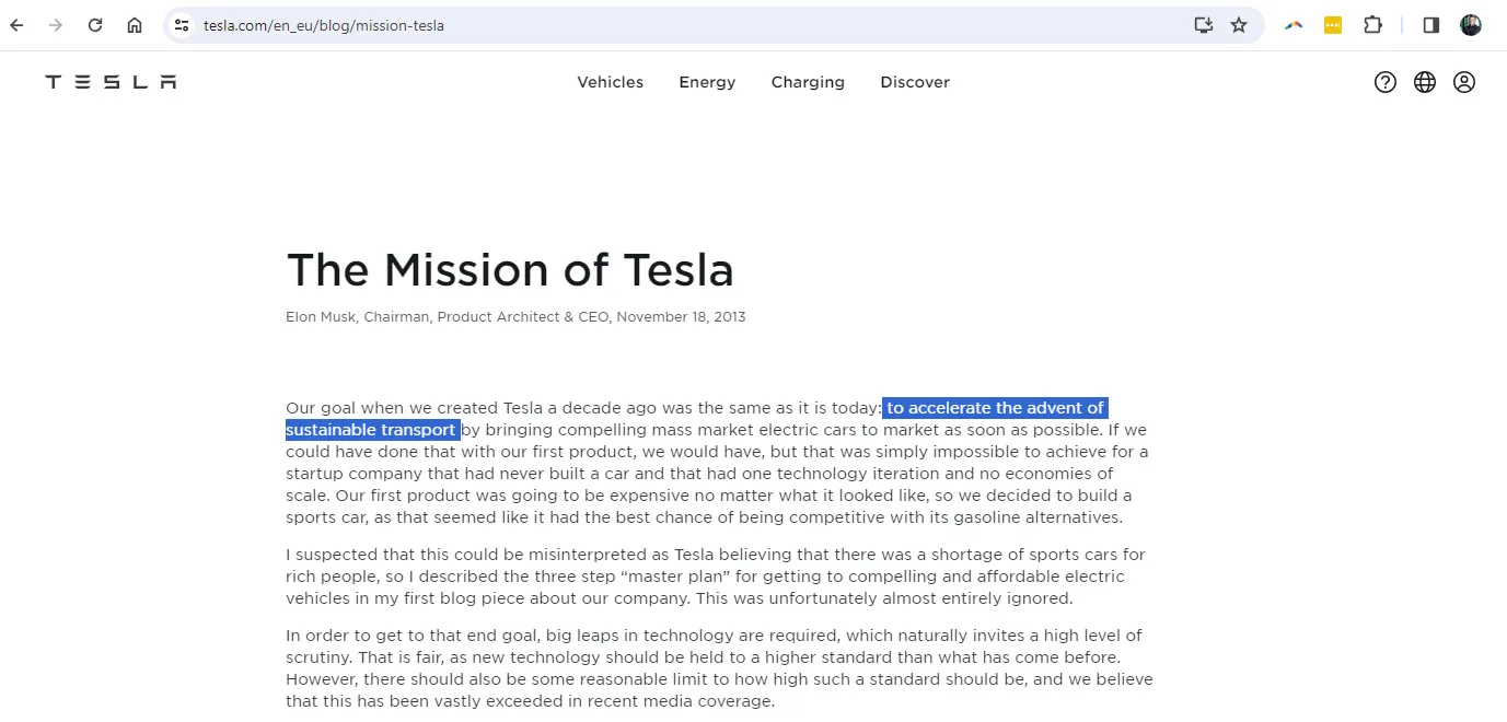 Die Mission von Tesla