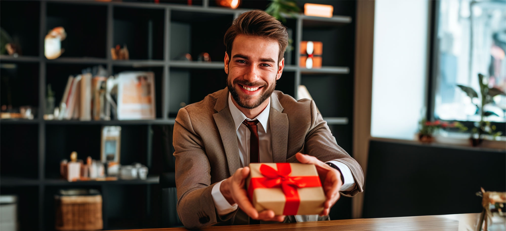 Give a gift during the job interview.