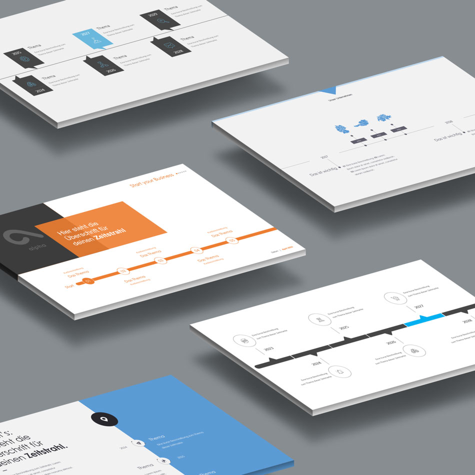 So schön kann ein Zeitstrahl sein! Wir zeigen dir, wie du in PowerPoint einen Zeitstrahl erstellst, und geben dir Beispiele zur Inspiration. Verschiedene Zeitstrahlen-Designs