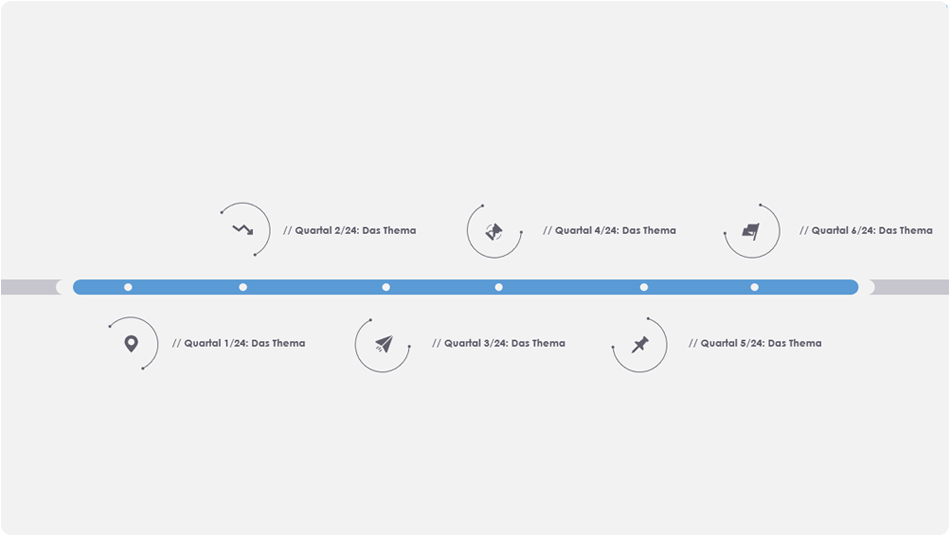 Design-Beispiel für einen Zeitstrahl in PowerPoint Design-Beispiel für einen Zeitstrahl in PowerPoint