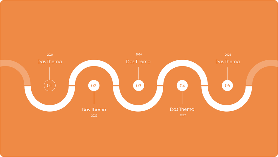 Design-Beispiel für einen Zeitstrahl in PowerPoint Design-Beispiel für einen Zeitstrahl in PowerPoint