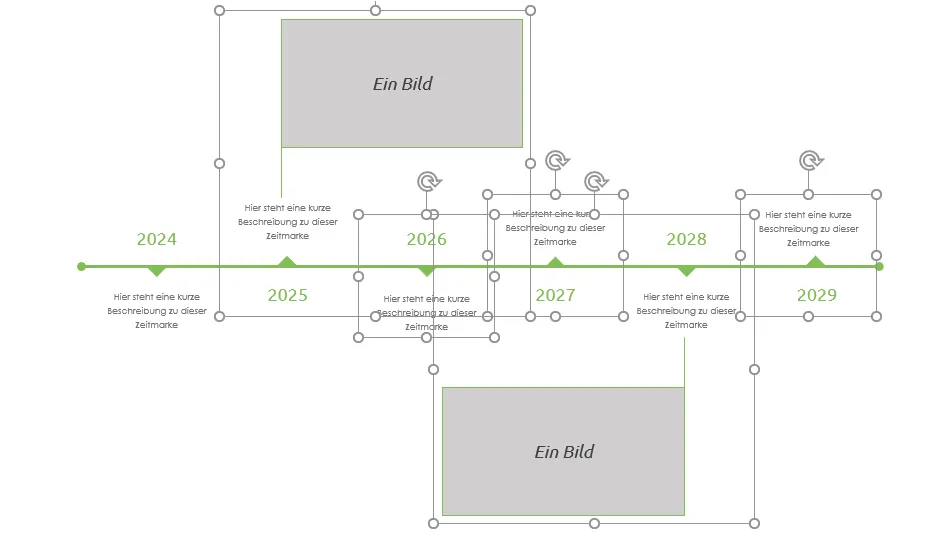 Zeitstrahl in PowerPoint animieren: Elemente gruppieren