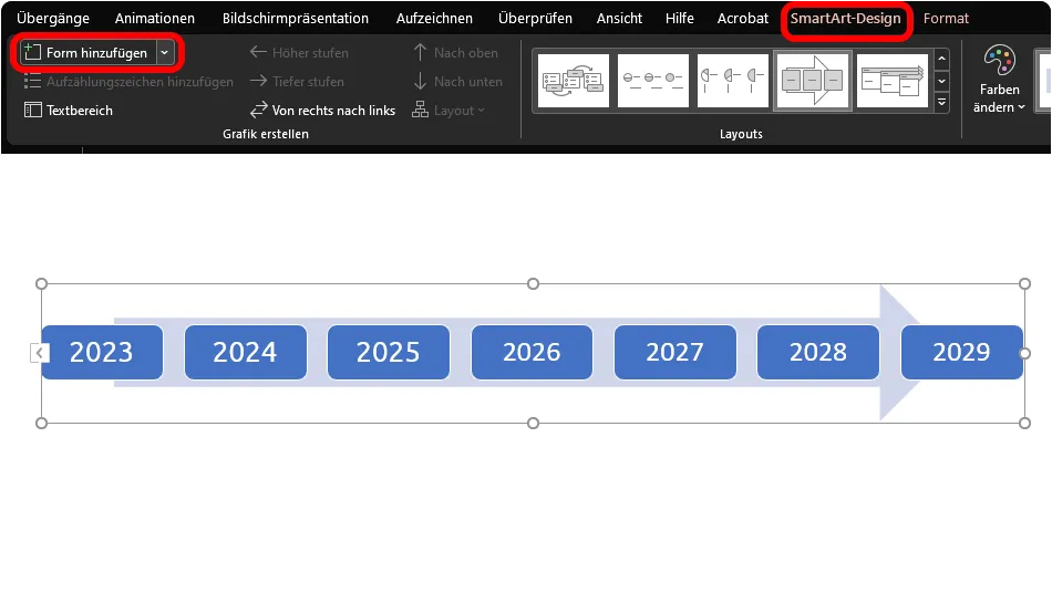 Formatați graficele SmartArt în PowerPoint.
