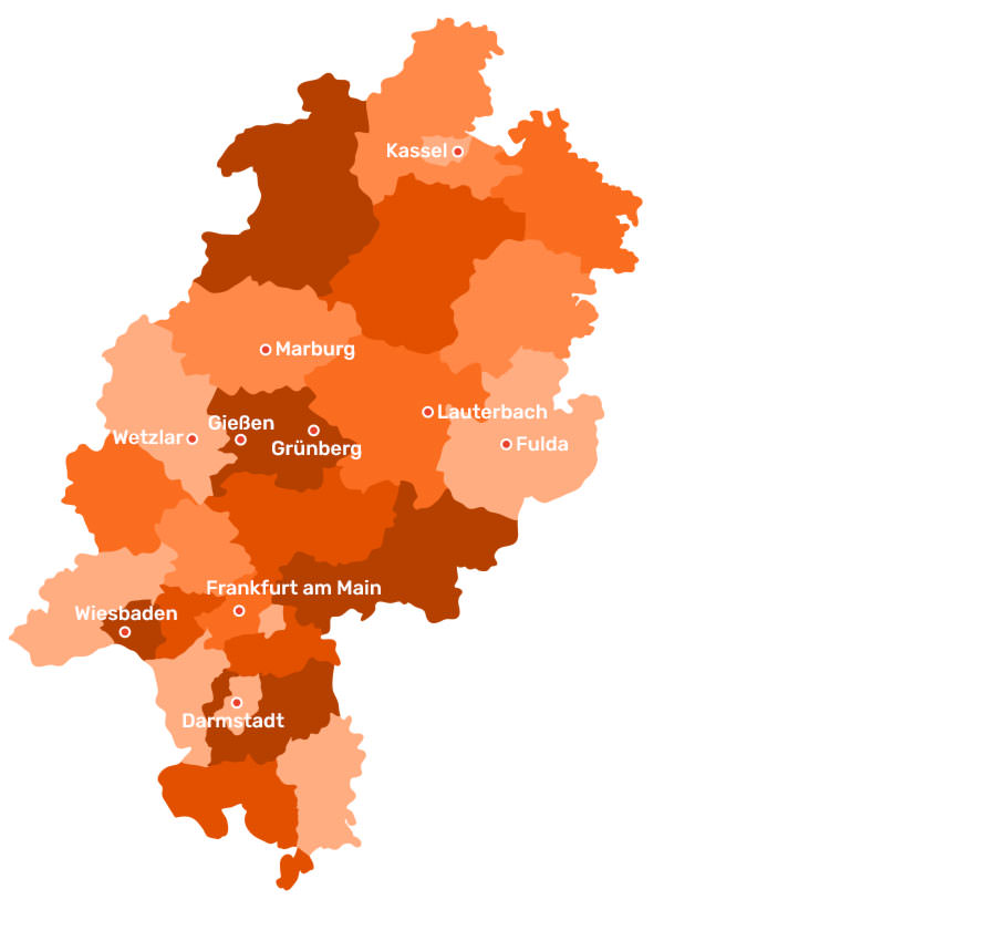 Wiederhole die Farbanpassungen bei allen Landkreisen. Landkarten in Photoshop gestalten – Farbe der Landkreise ändern