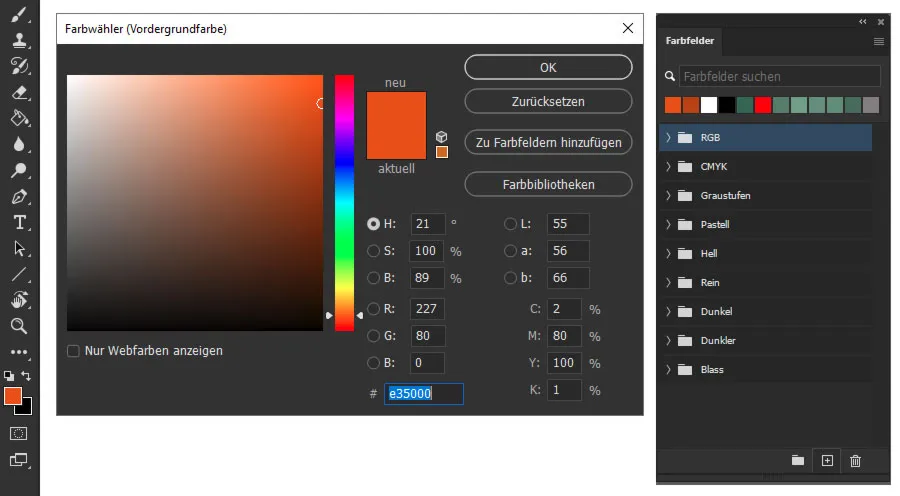 Buatlah bidang warna sendiri di Photoshop