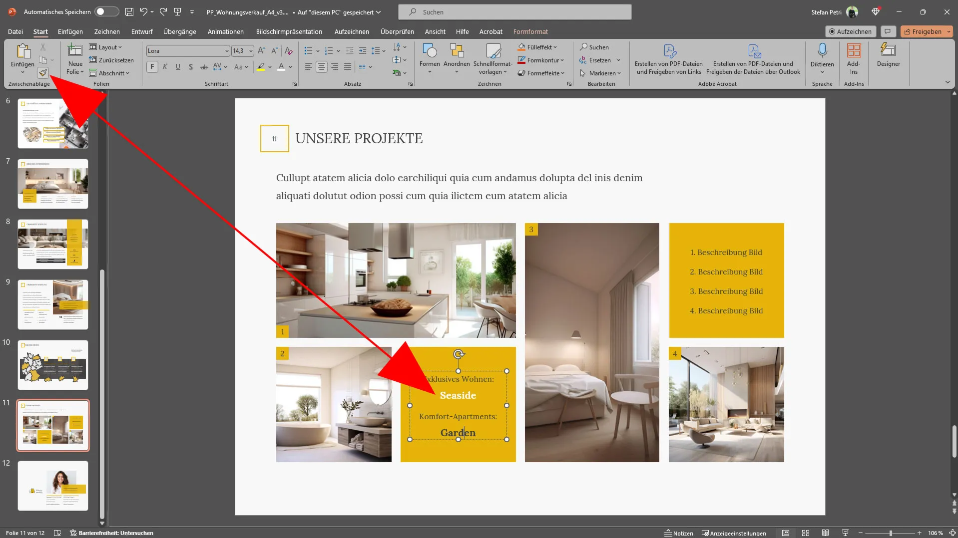Nejlepší tip v programu PowerPoint: Kopírování formátu dvojitým klepnutím.