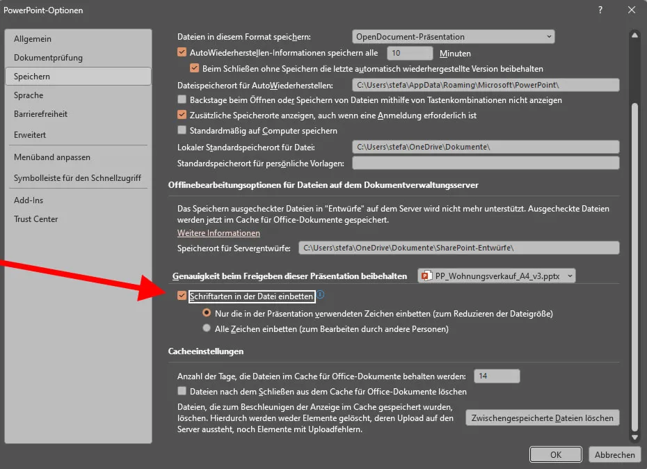 Der beste Tipp in PowerPoint: Schriftarten einbetten