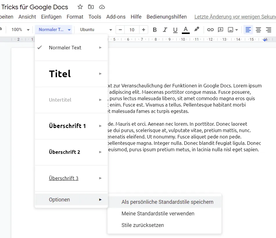 Tips Google Docs: Simpan Gaya Standar Pribadi