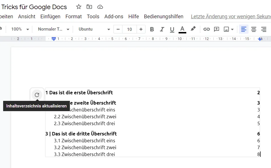 Tips Google Docs: indeks konten otomatis