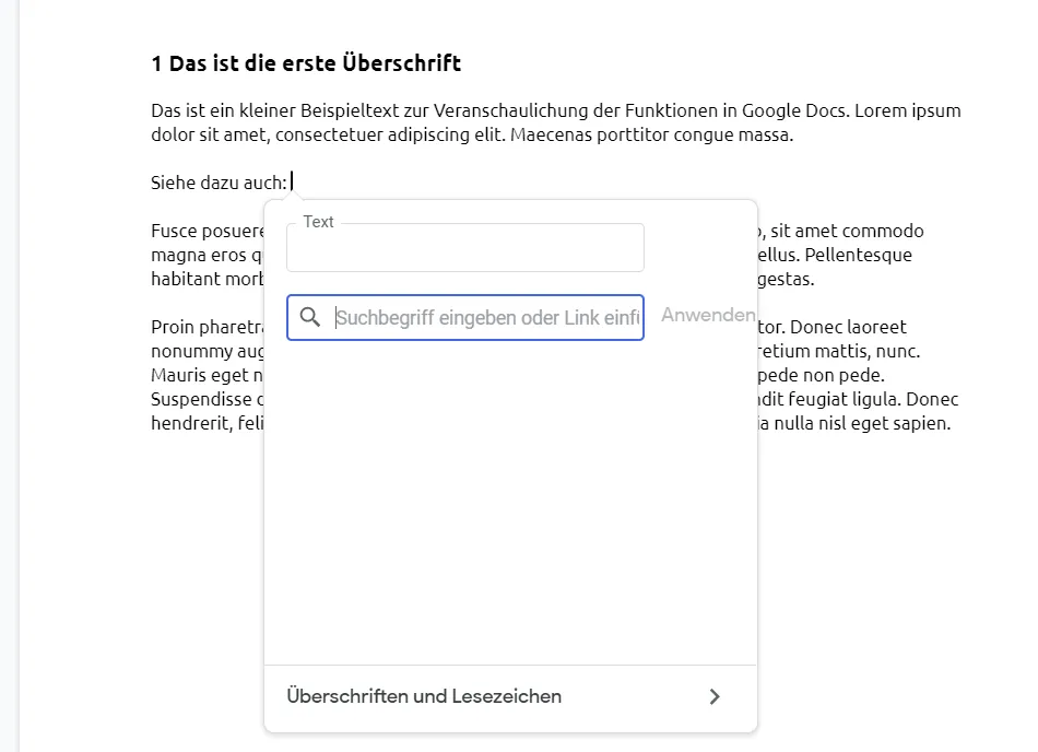 Google Docs-Tipps: Verlinken-Funktion