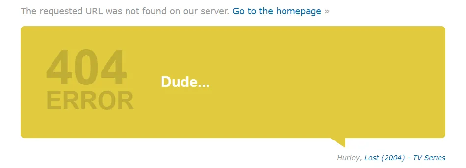 Microcopy pada halaman 404 dari basis data film IMDB