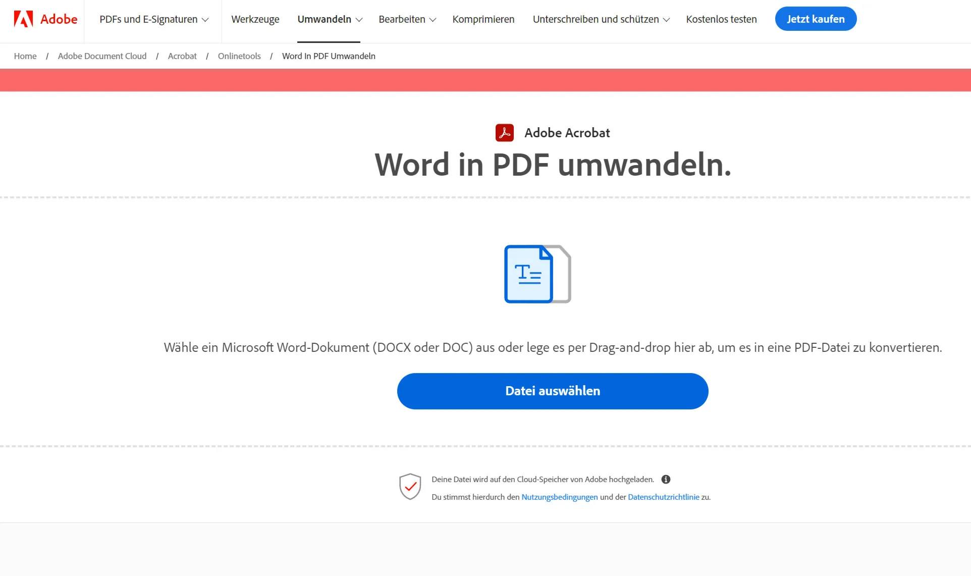 Word-Dokumente kostenlos in PDF umwandeln - Adobe Acrobat
