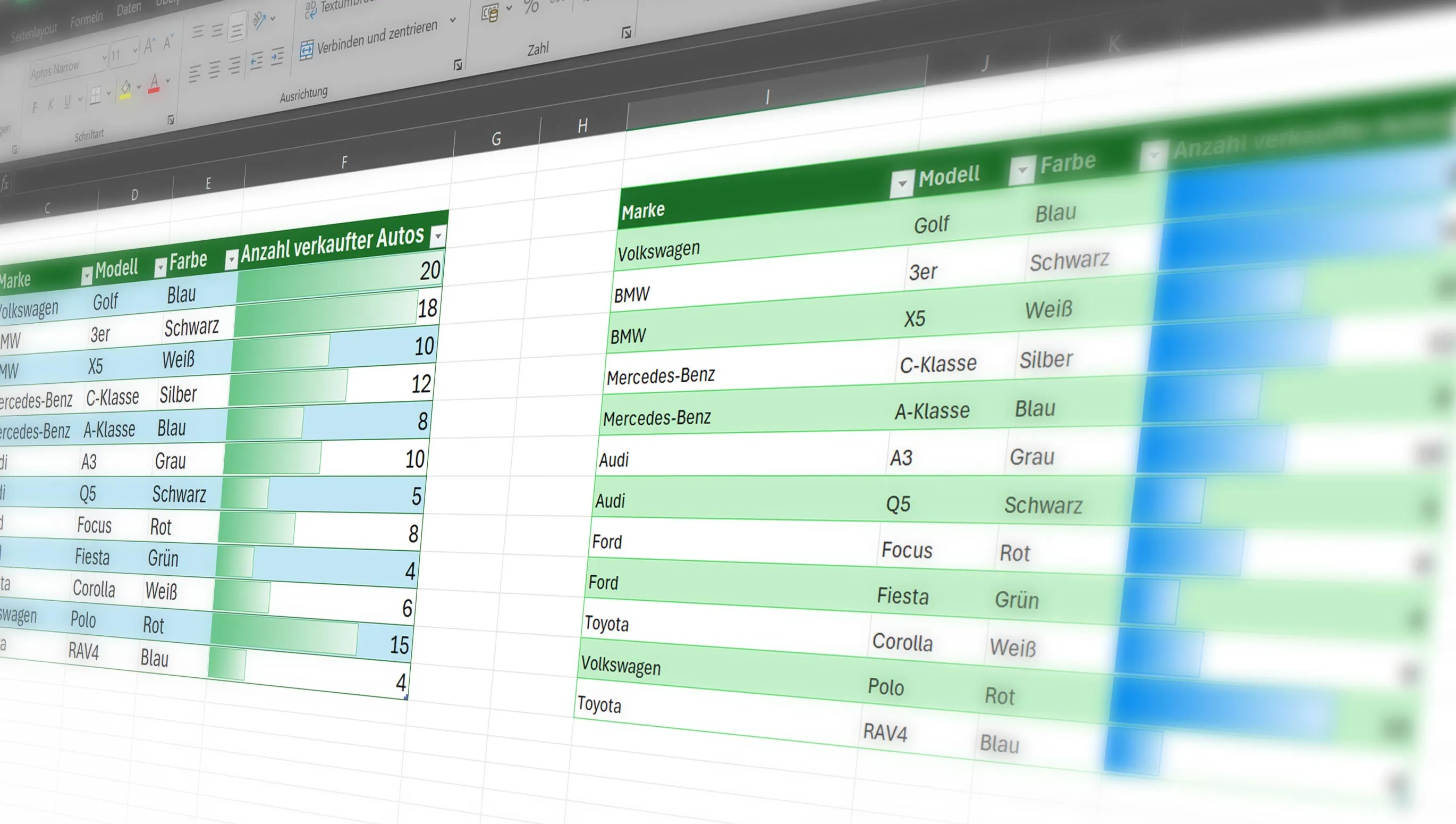In Excel Spalten und Zeilen verschieben