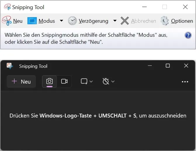 Screenshot-Tool unter Windows 10 und Windows 11 im Vergleich