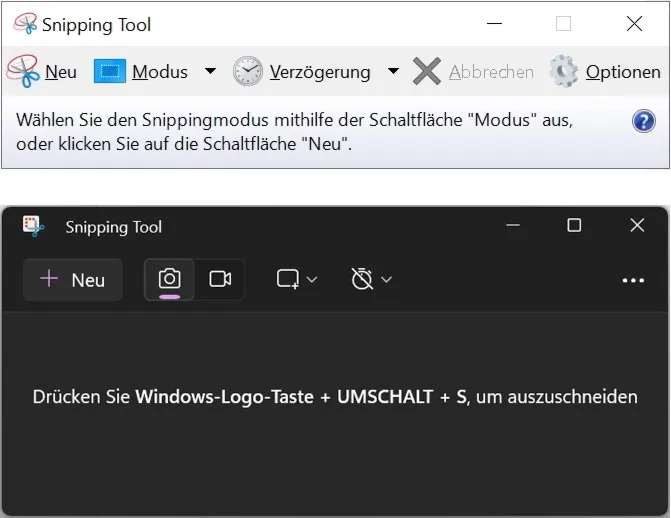 Сравнение инструмента для создания снимков экрана в Windows 10 и Windows 11