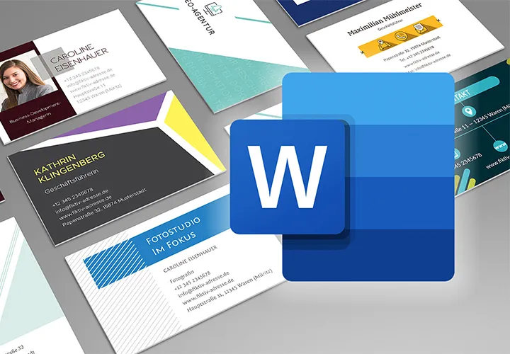Create a business card in Word with a template