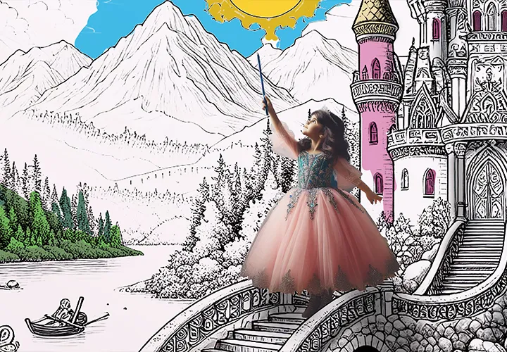 Magic of colors: Coloring pictures with princesses for more creativity and imagination