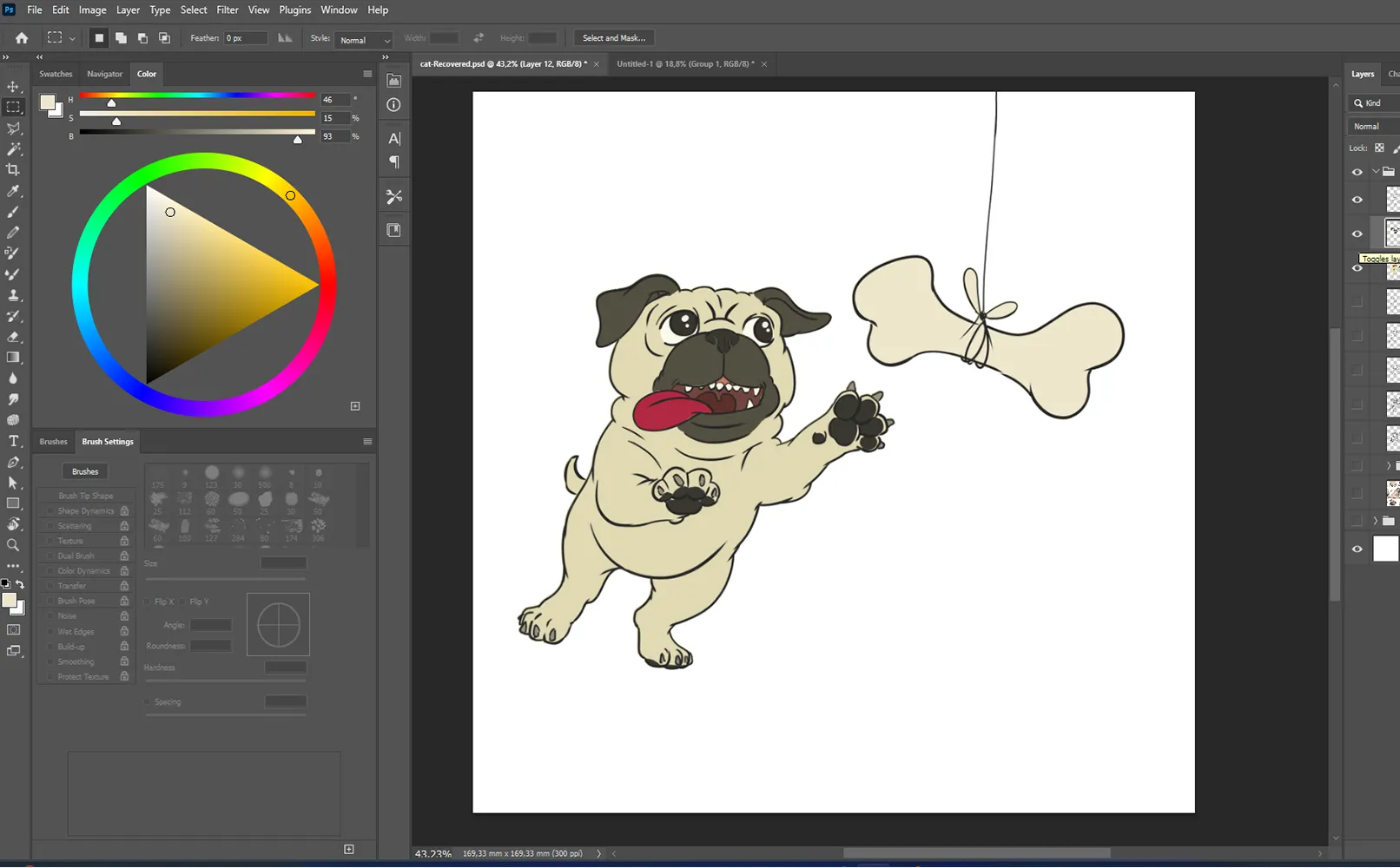 menggambar anjing contoh