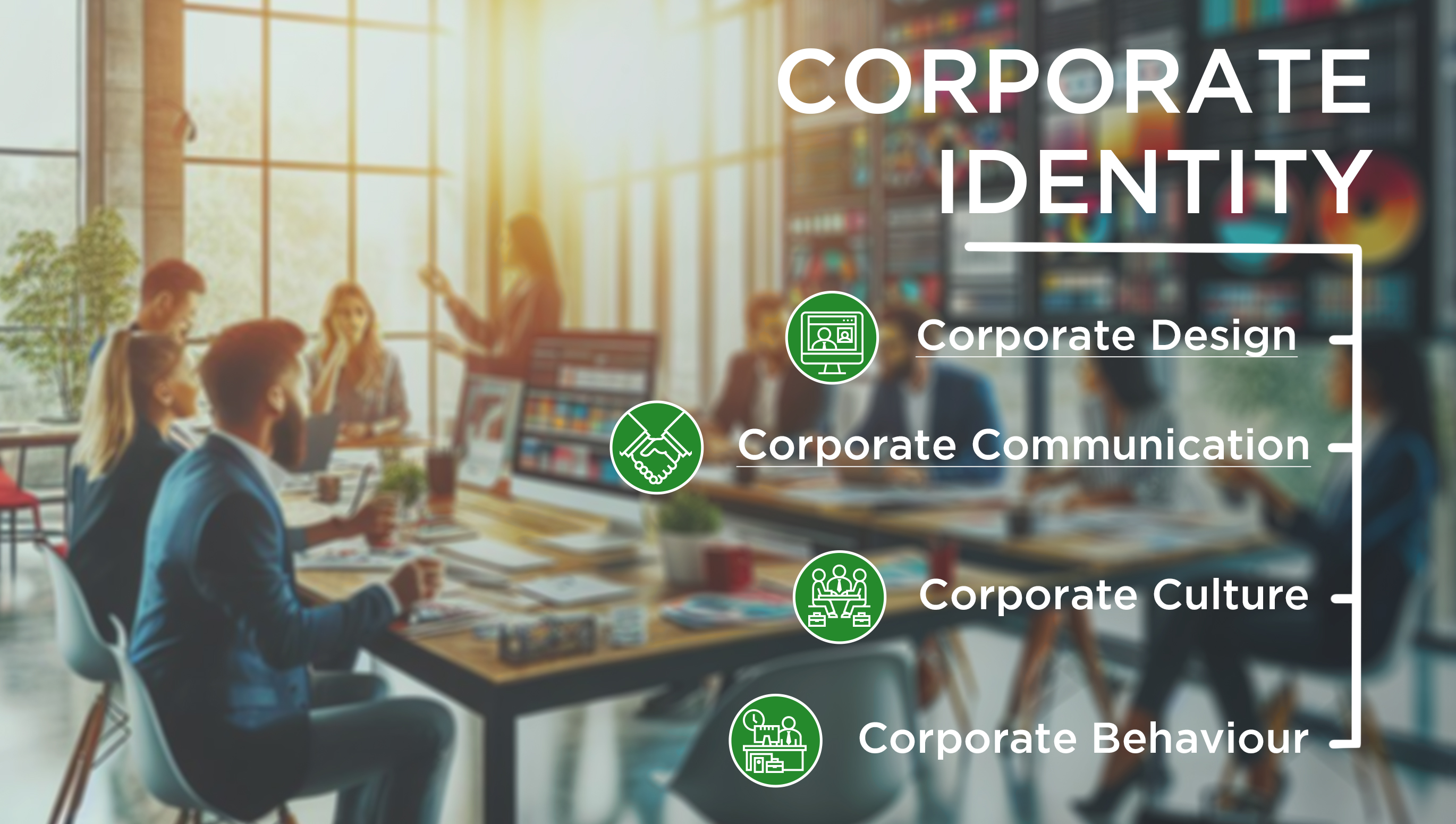 Yritysilme ja yritysgraafinen suunnittelu otsikko