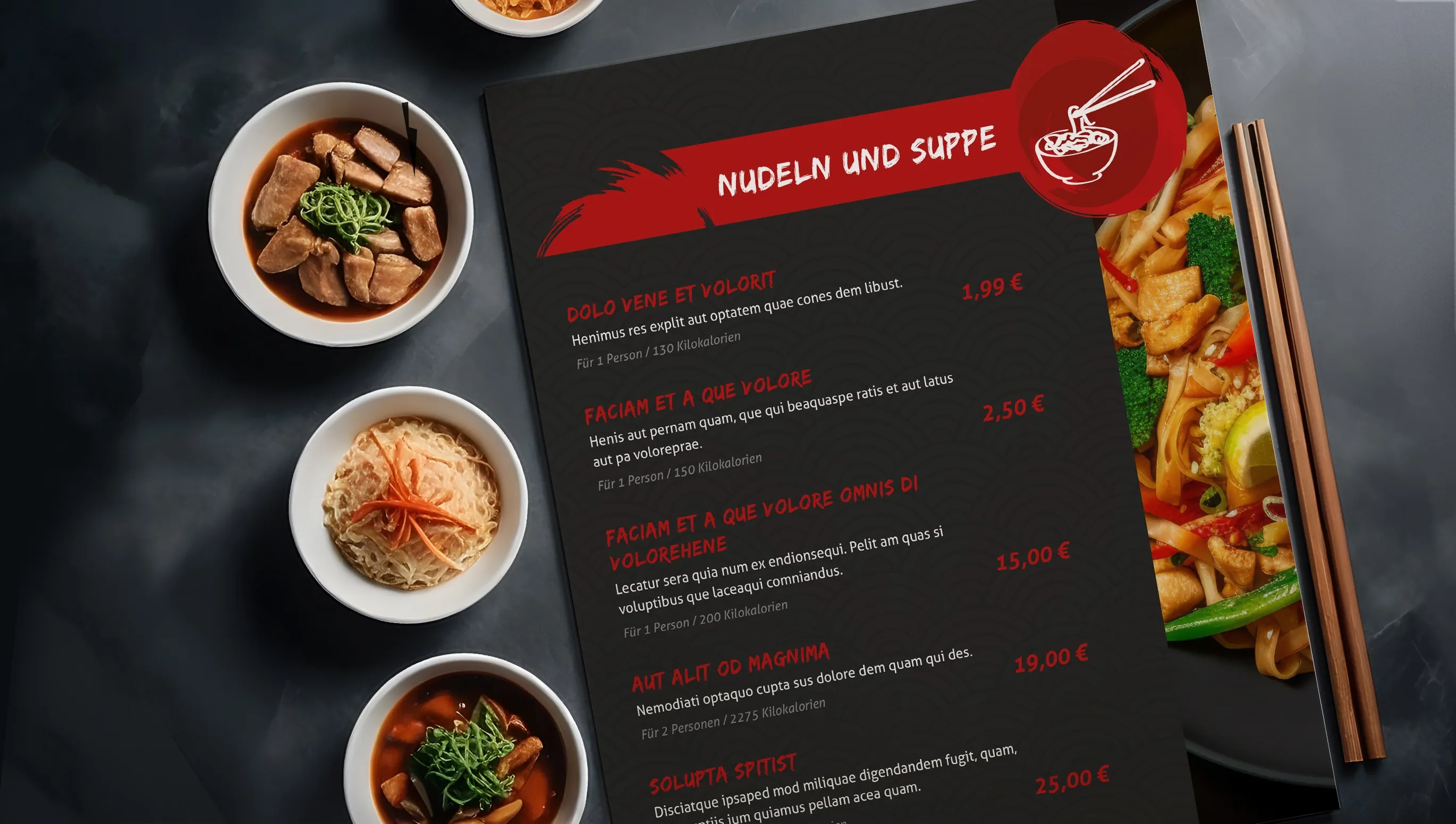 Create an impressive menu with the help of templates Title