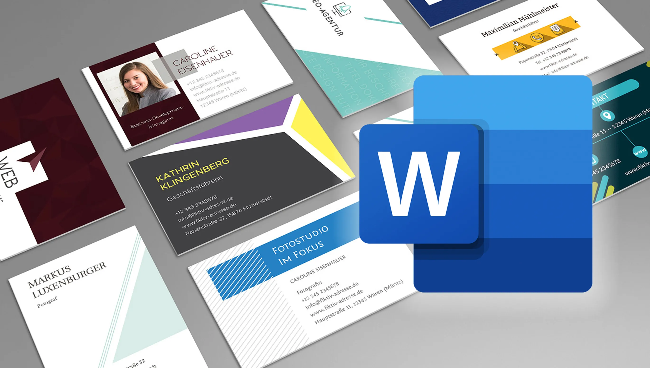 Crear una tarjeta de visita en Word utilizando una plantilla.