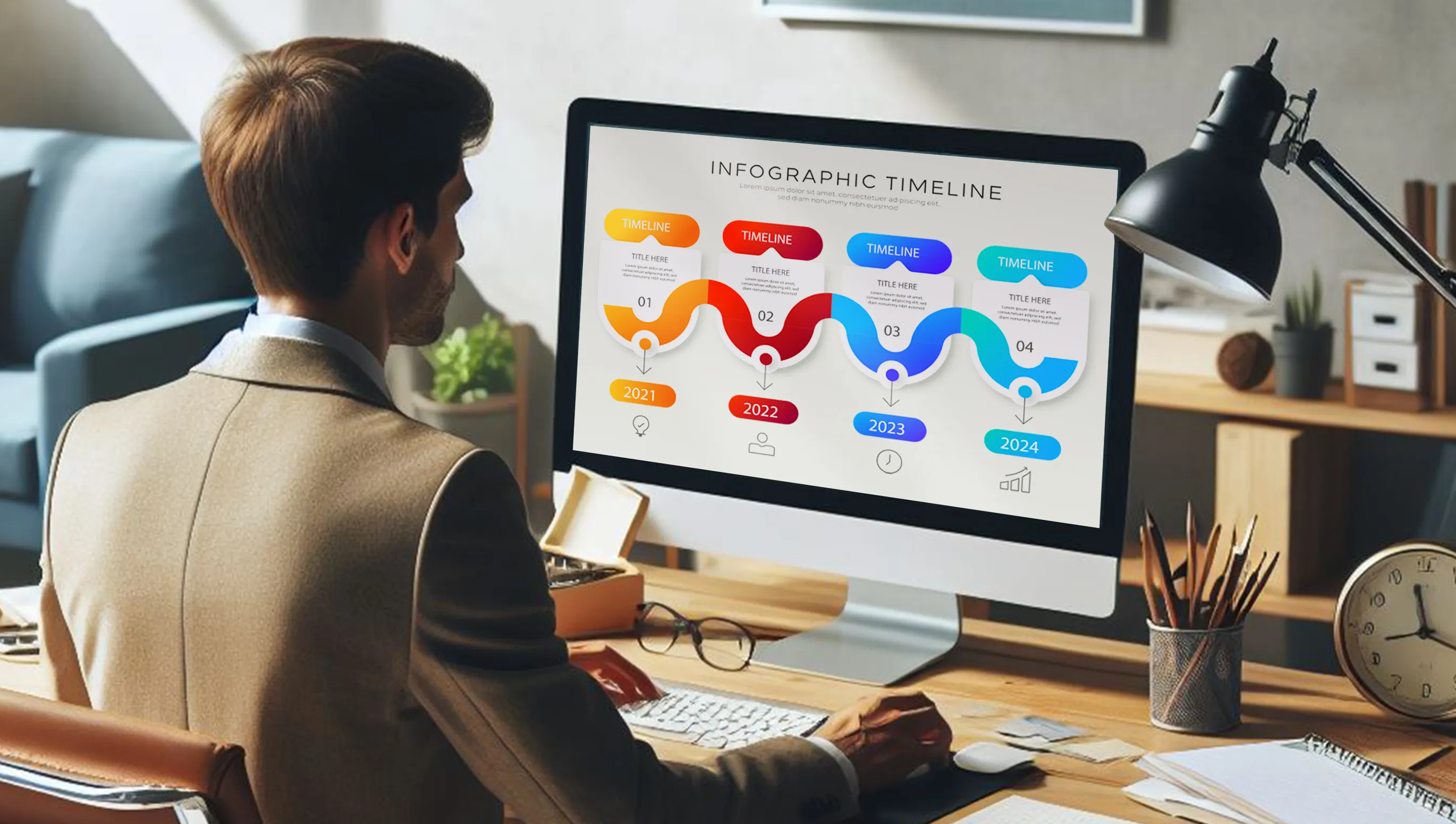 Создайте временную шкалу с помощью шаблонов PowerPoint