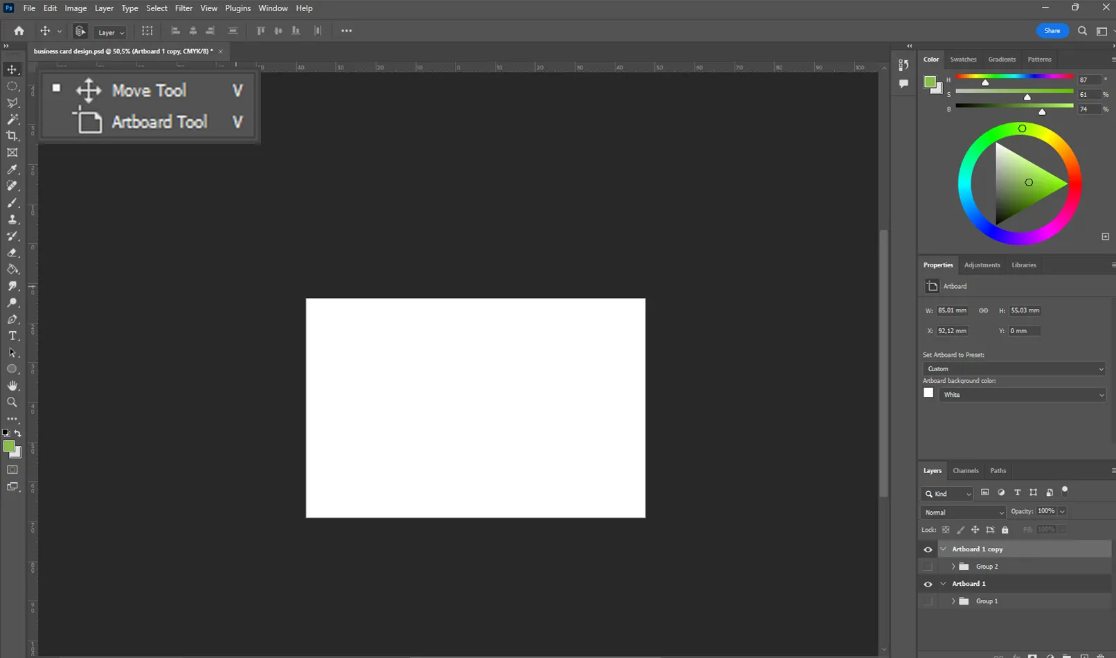 Créez votre propre carte de visite dans Adobe Photoshop 2. Crée ta propre carte de visite dans Adobe Photoshop 2