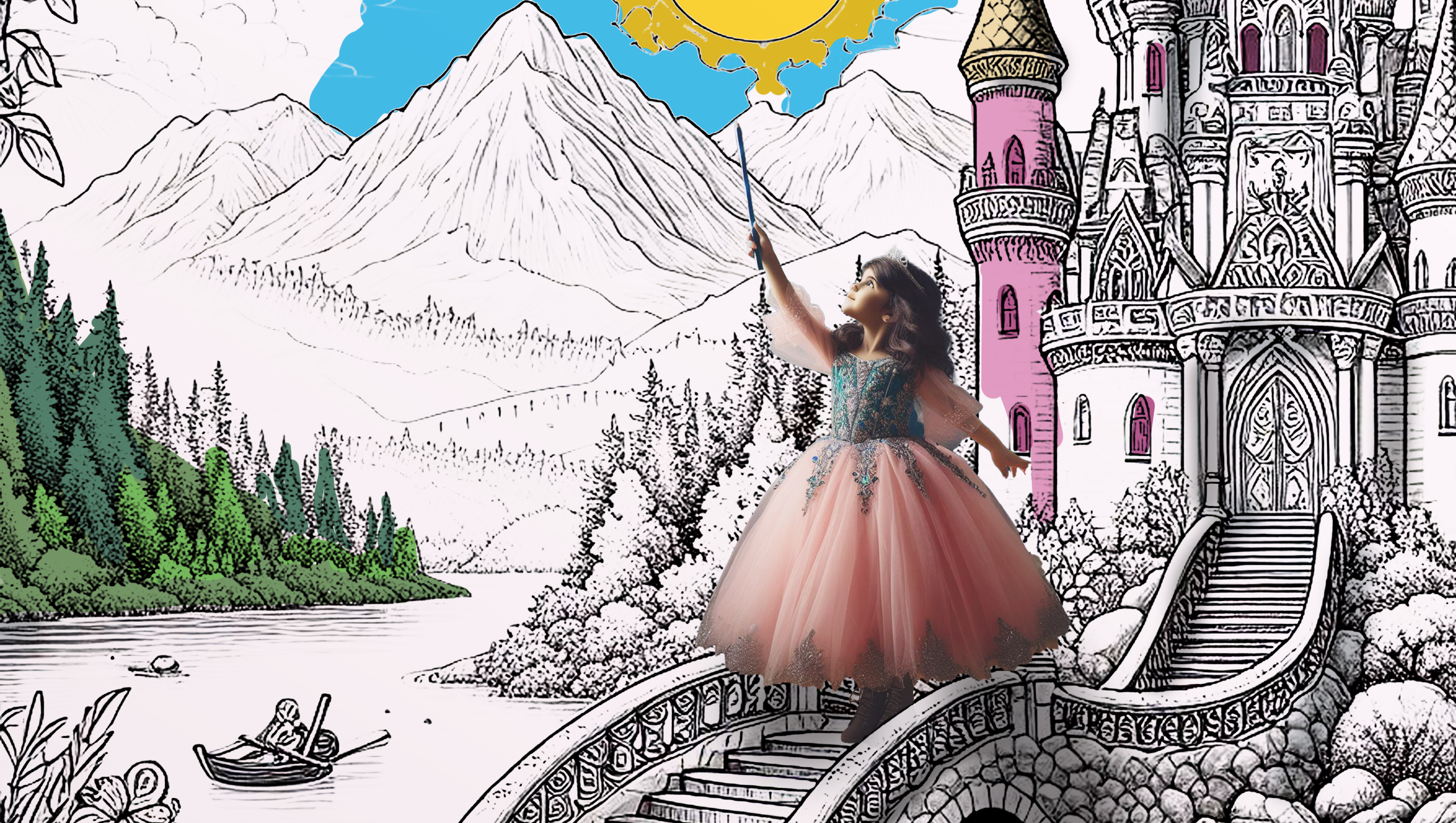 Värien taikaa - Kuvia prinsessoista väritykseen.