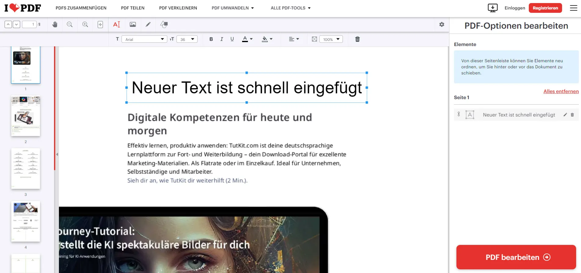Mengedit PDF menggunakan alat daring dan luring secara gratis - ilovepdf.