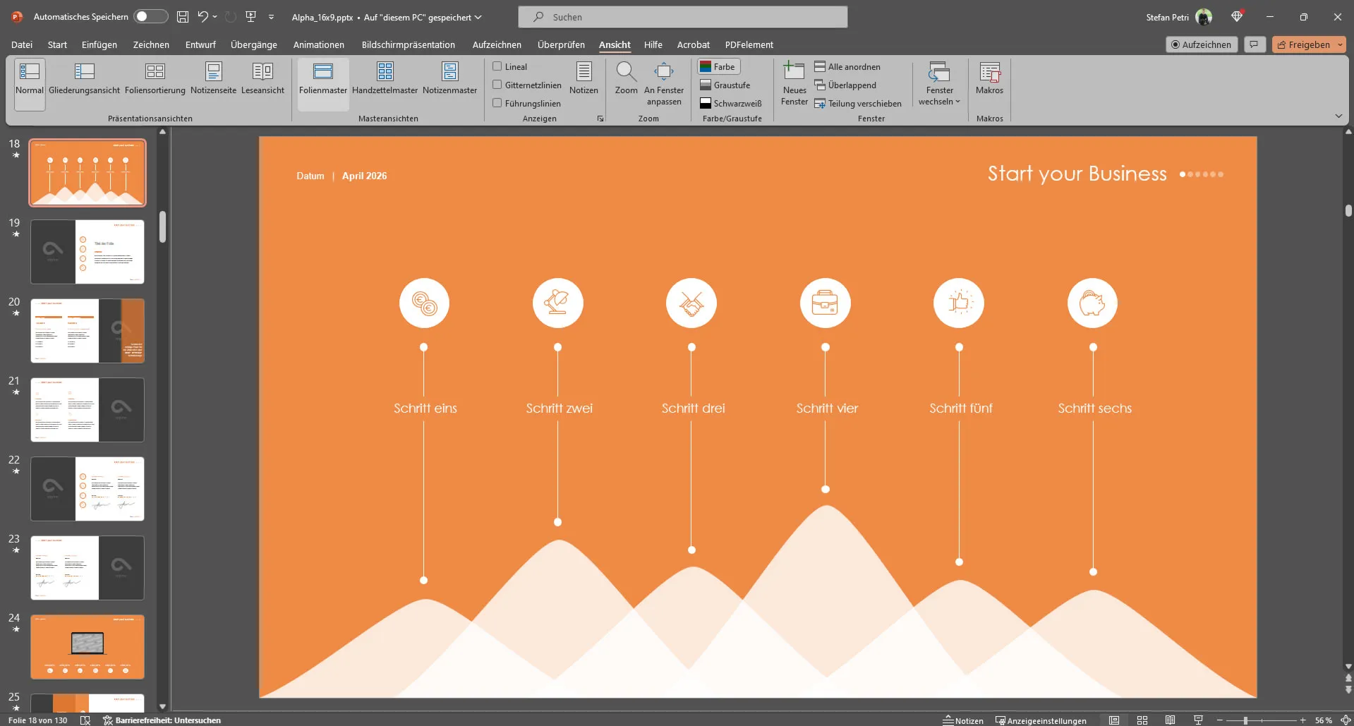 PowerPoint Vorlagen kostenlos herunterladen - Screenshot von PowerPoint Folienmaster
