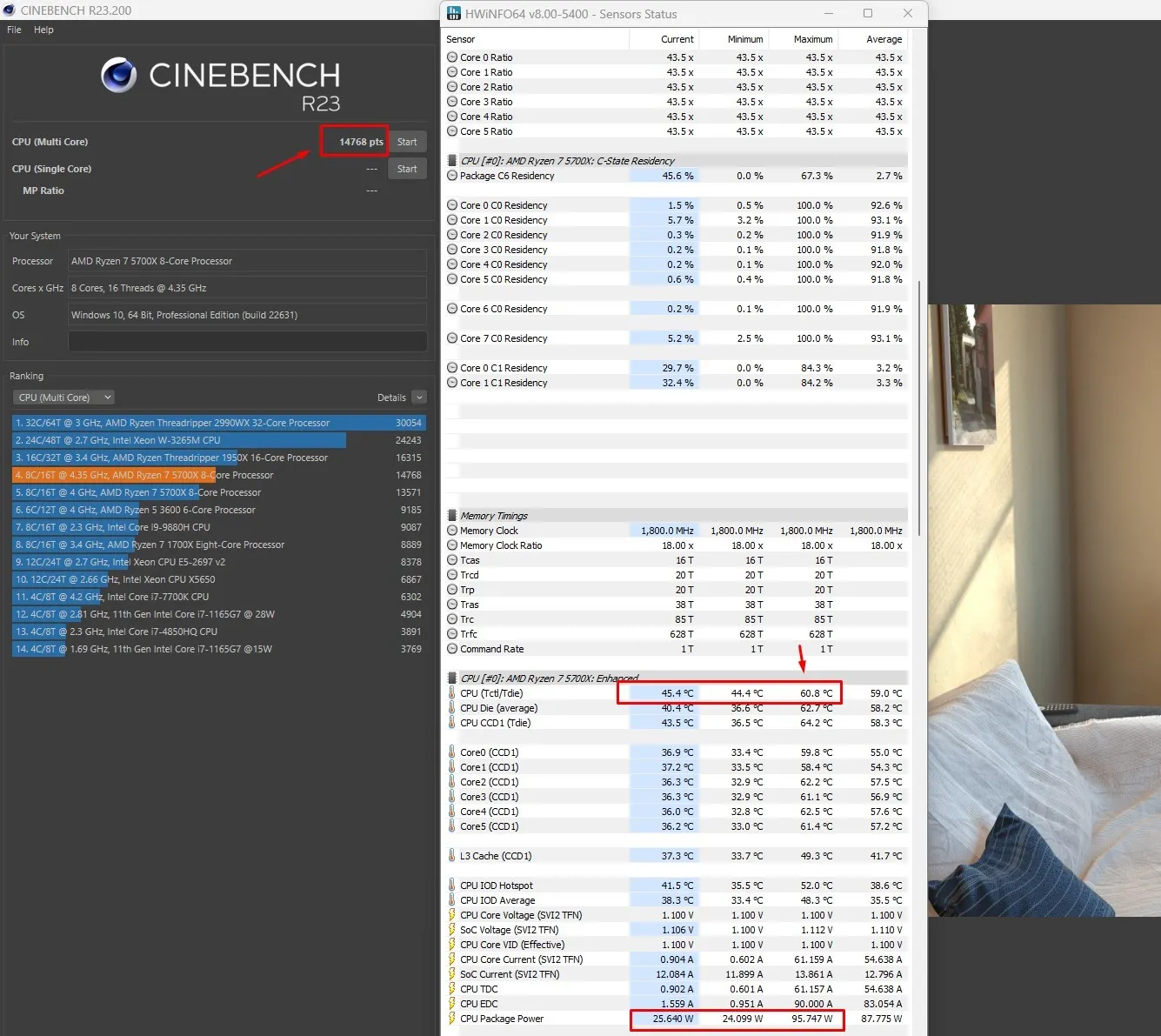 Ryzen 5700x 1100 mV 4350Mhz