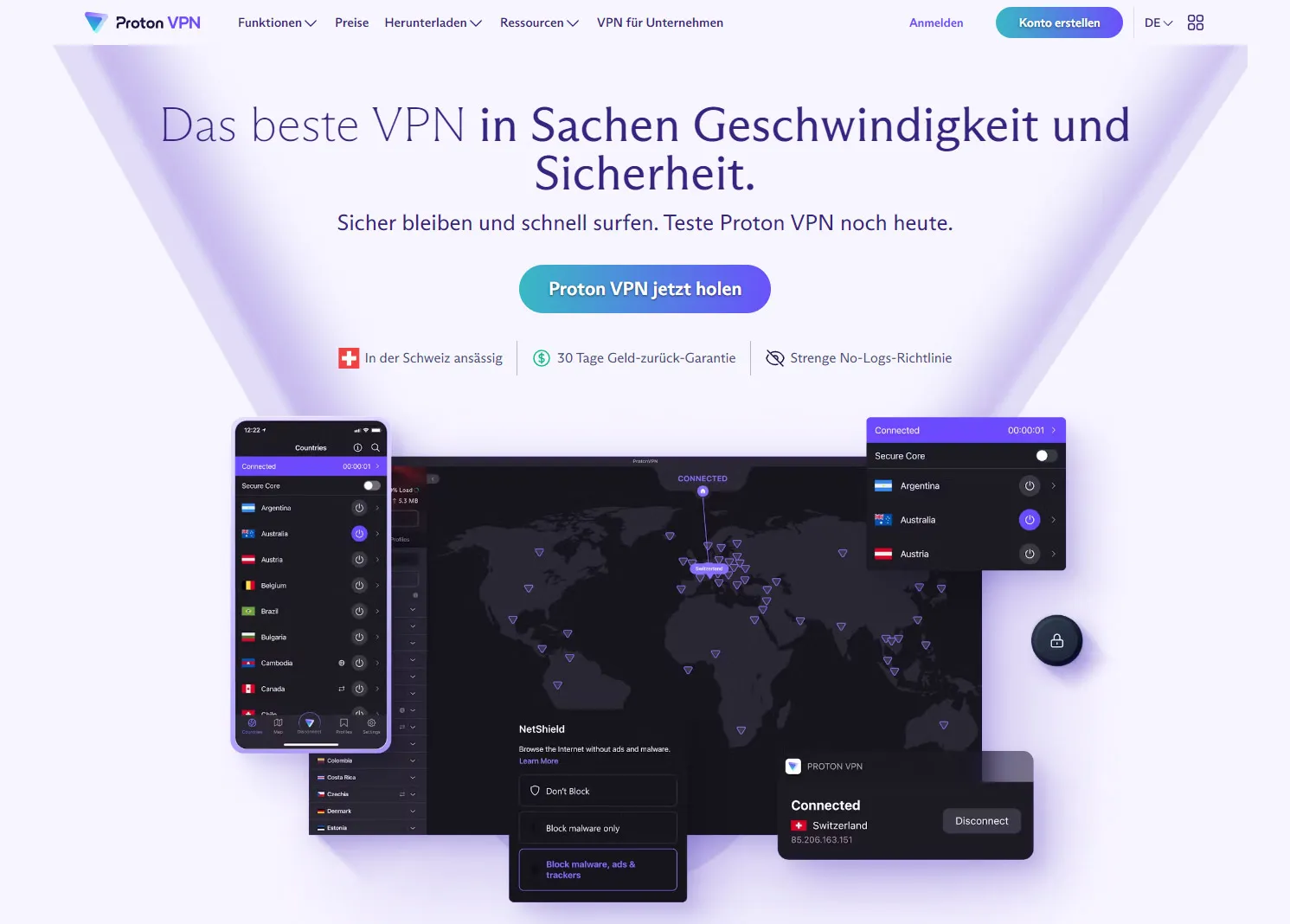 VPN-Test: Die Top 5 VPN-Anbieter im Vergleich - Proton VPN