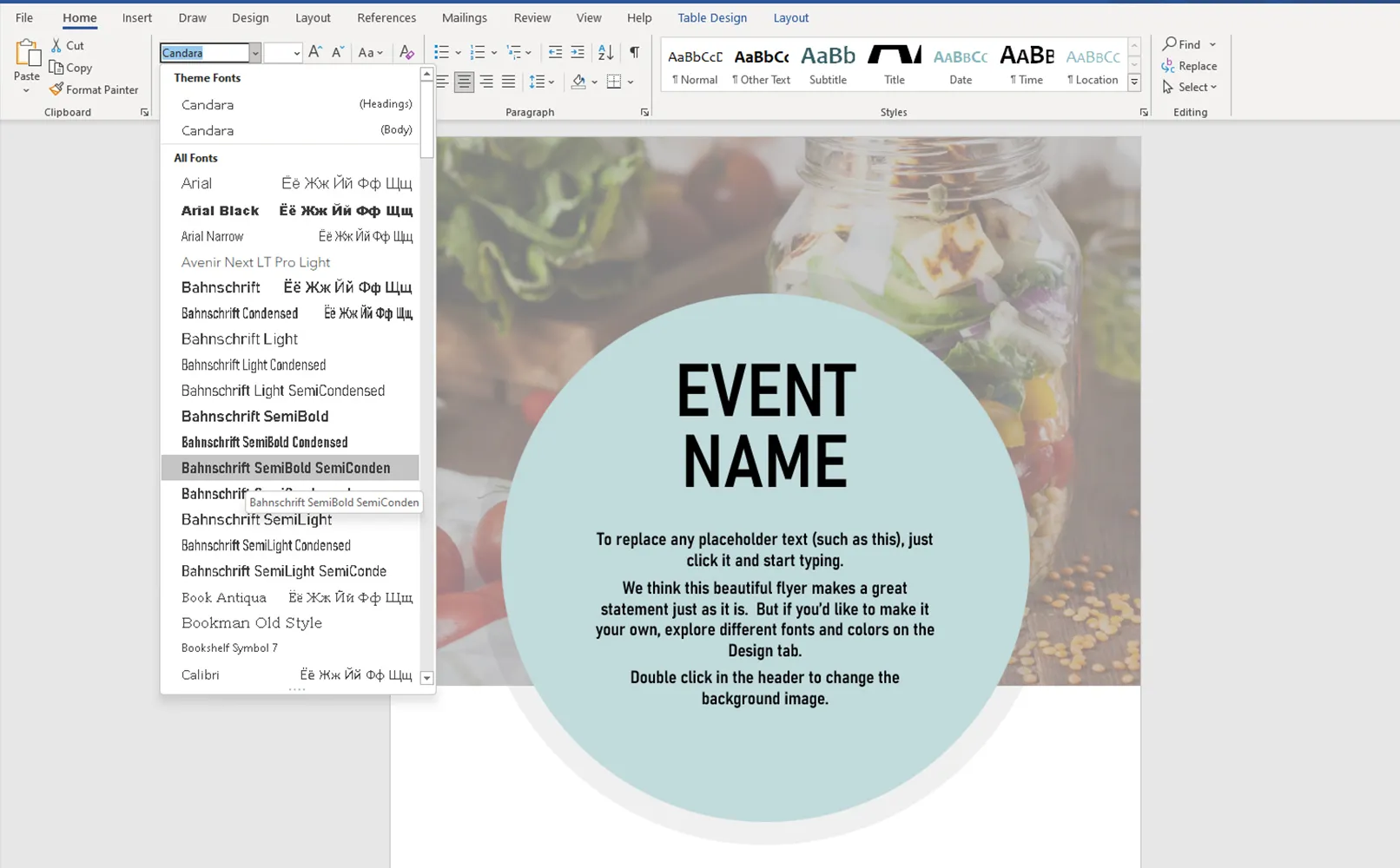 Plantillas gratuitas de volantes en Word.
