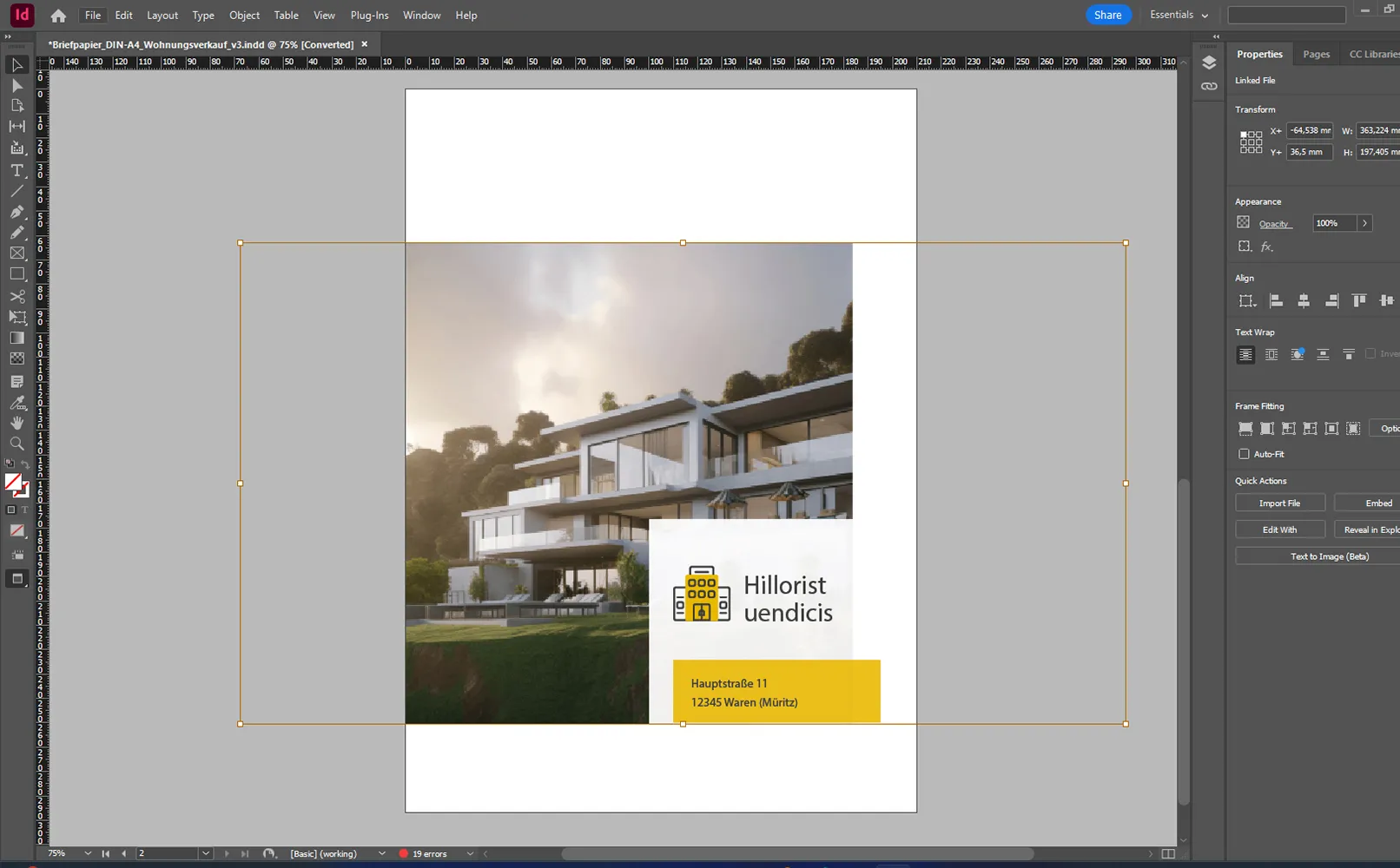 папір для листівок для inDesign