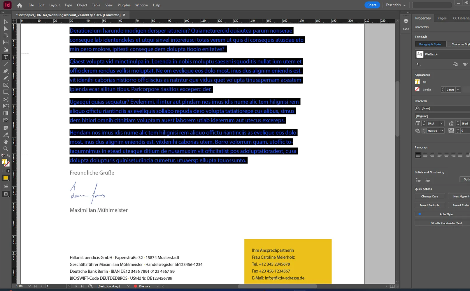 зразок паперу для листівки у InDesign
