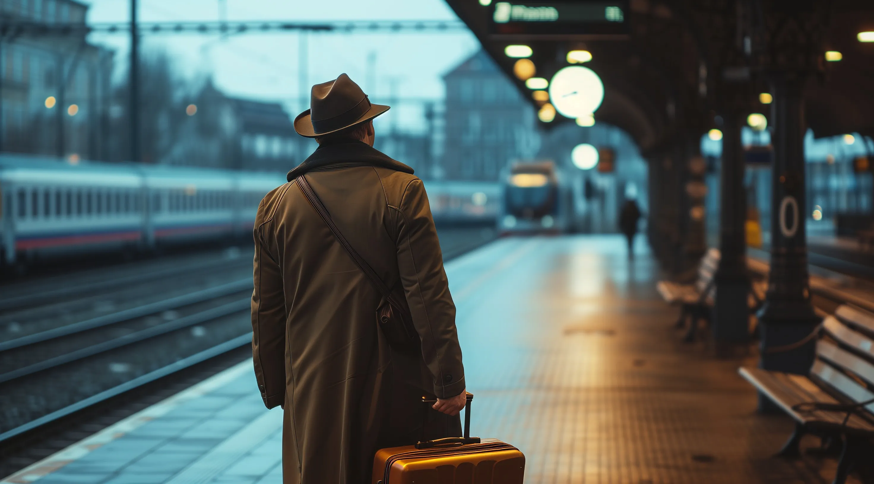 Frasi per l'addio di un collega: valigia alla stazione.