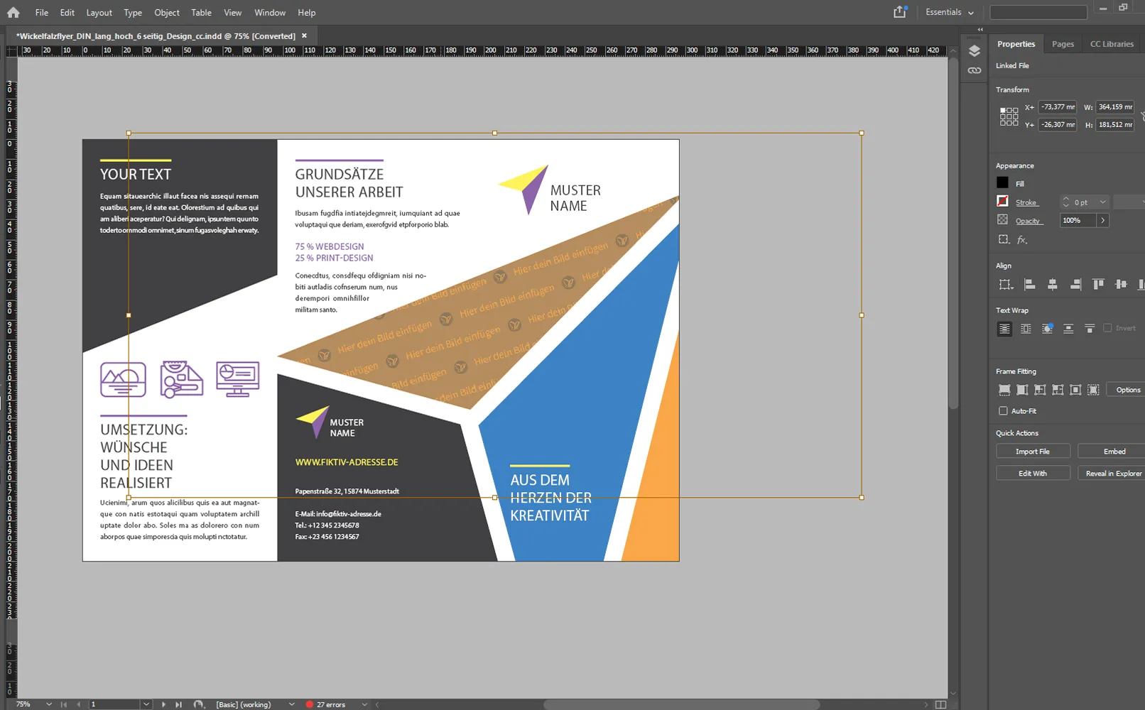 modelos de folhetos no indesign