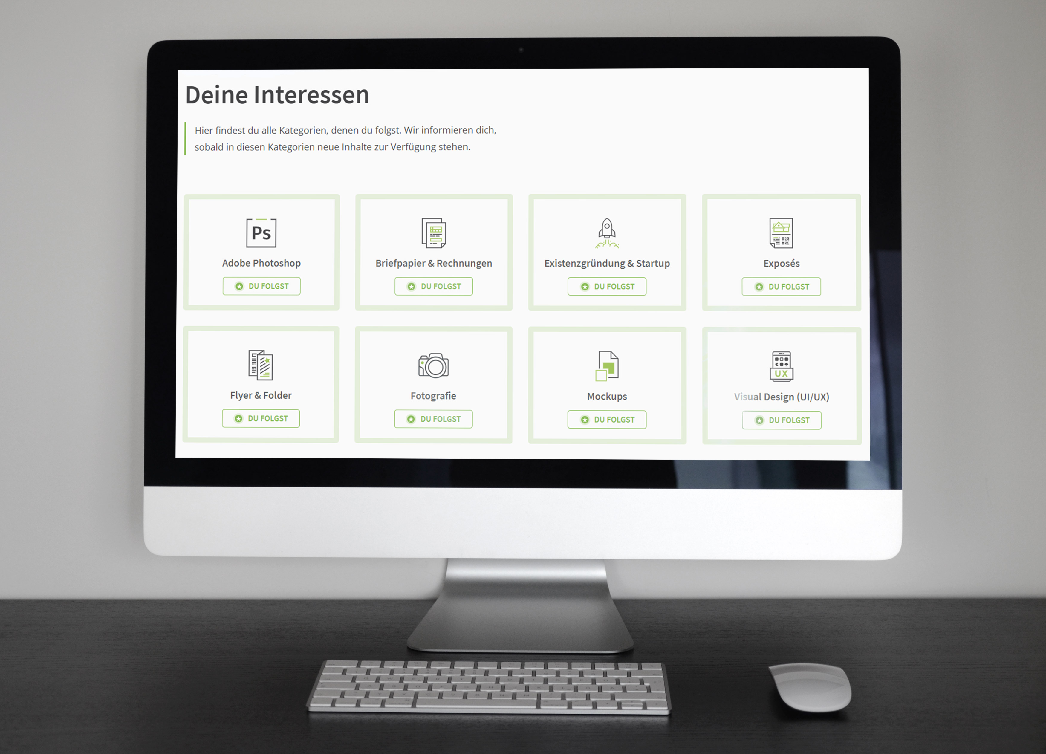 Definiere deine Interessen, um jeden dir wichtigen Inhalt mitzubekommen! Interessen auf TutKit.com festlegen