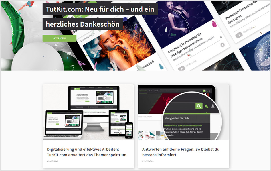 Schau regelmäßig rein in unseren neuen Blogbereich. Blog von TutKit.com