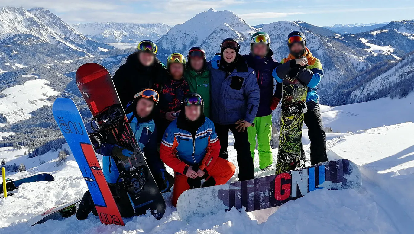 Snowboarden in de winter