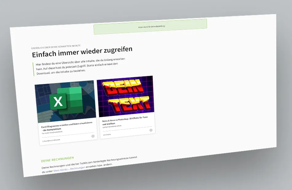 Oversigt over købte indhold