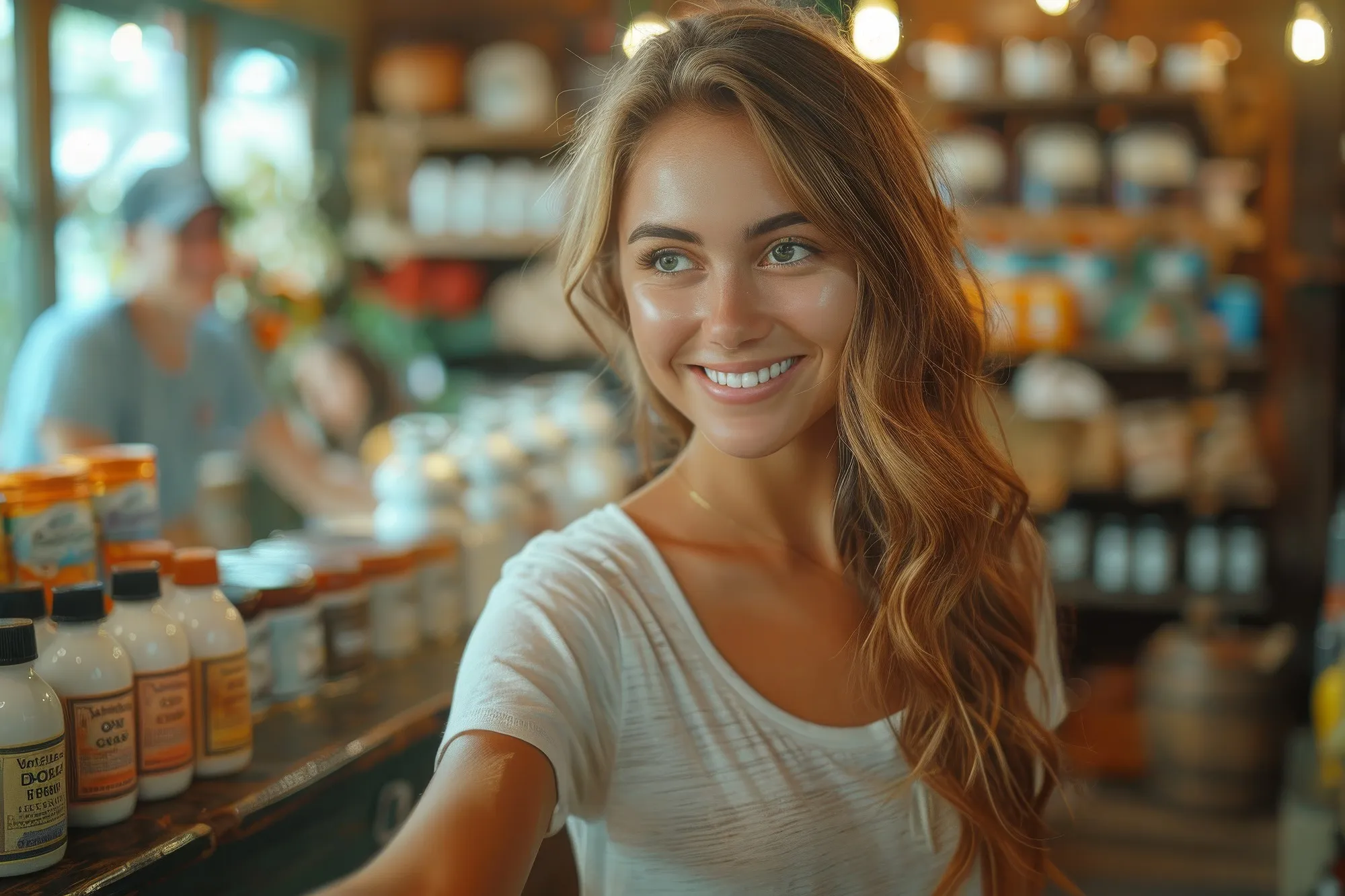 Sige tak - kvinden smiler
