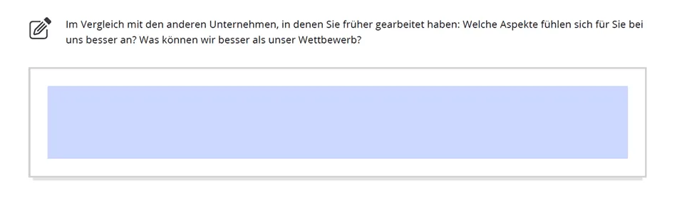 Beispiel zur Anwendung von freien Textfeldern in Miterbeiterbefragungen