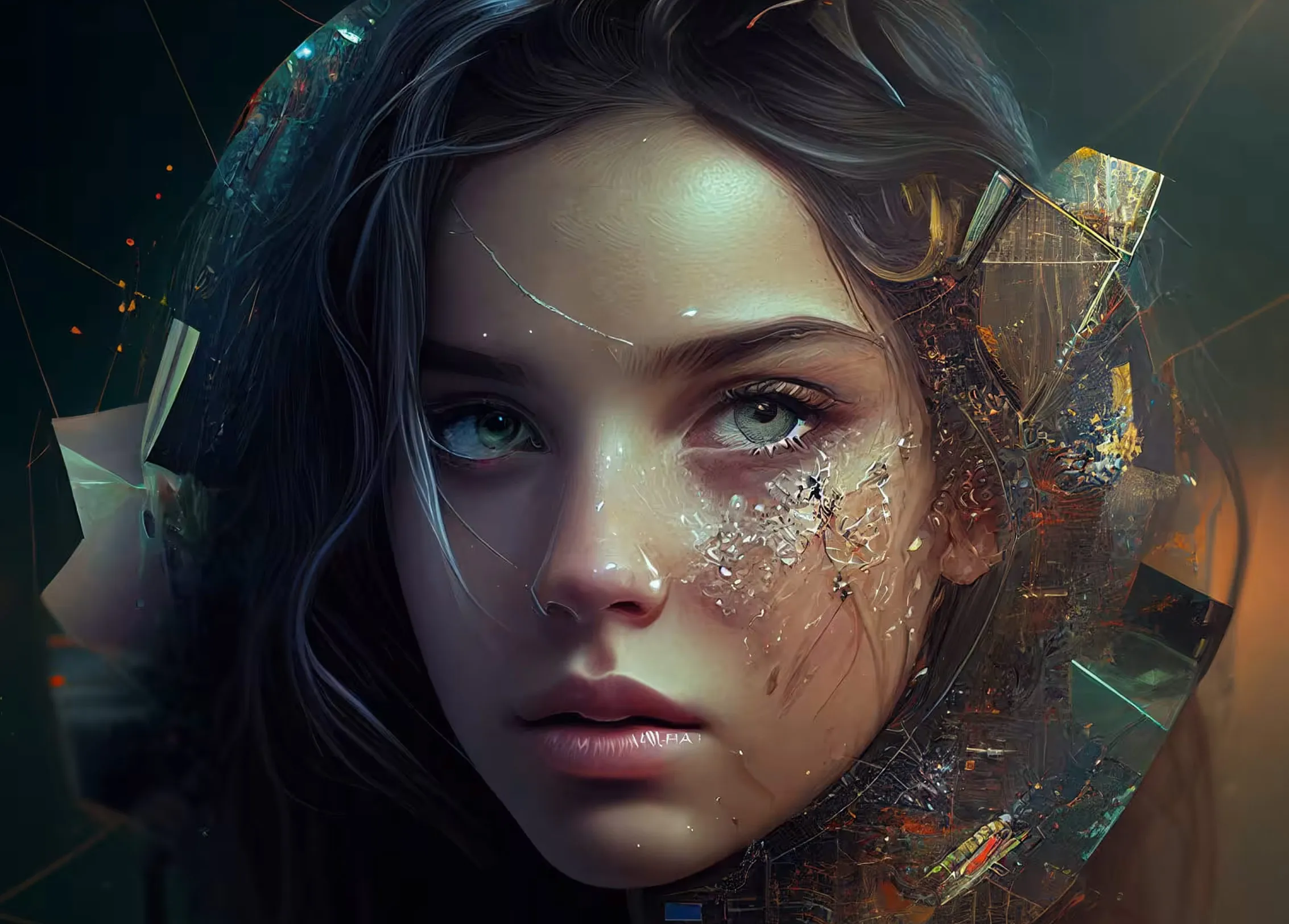 Wanita cyberpunk dibuat hanya dengan satu kata di Midjourney.