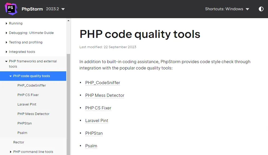 PhpStorm Kalite Araçları