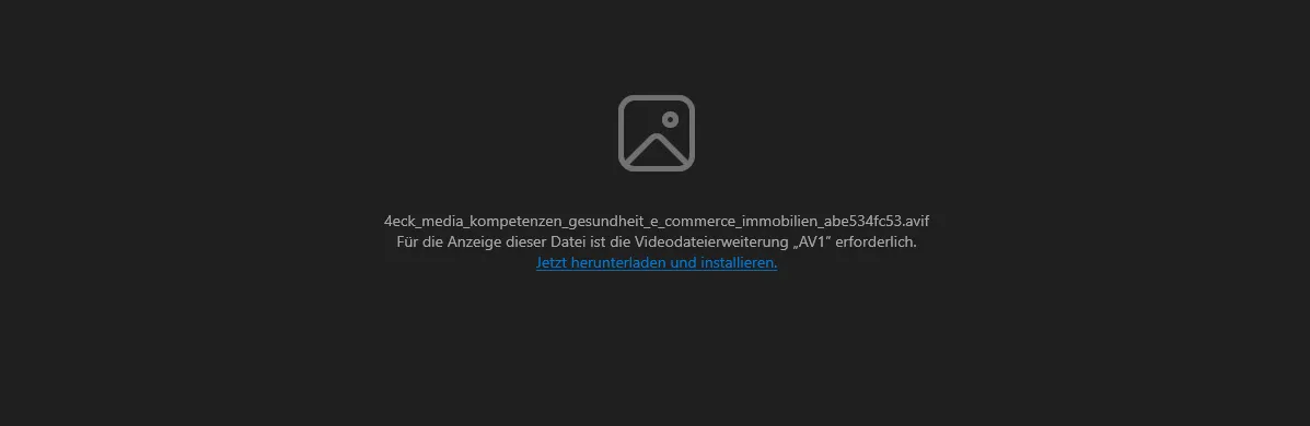 AVIF-Anzeigefehler unter Windows