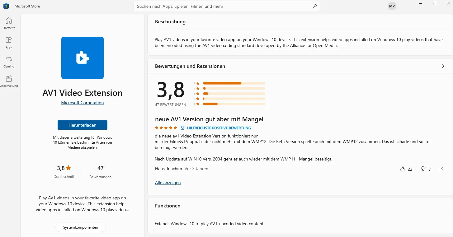 AVIF Extension für Microsoft