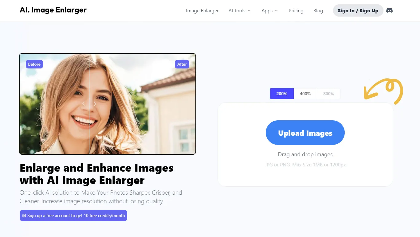 Zdarma zvětšit obrázky s pomocí AI Image Enlarger.