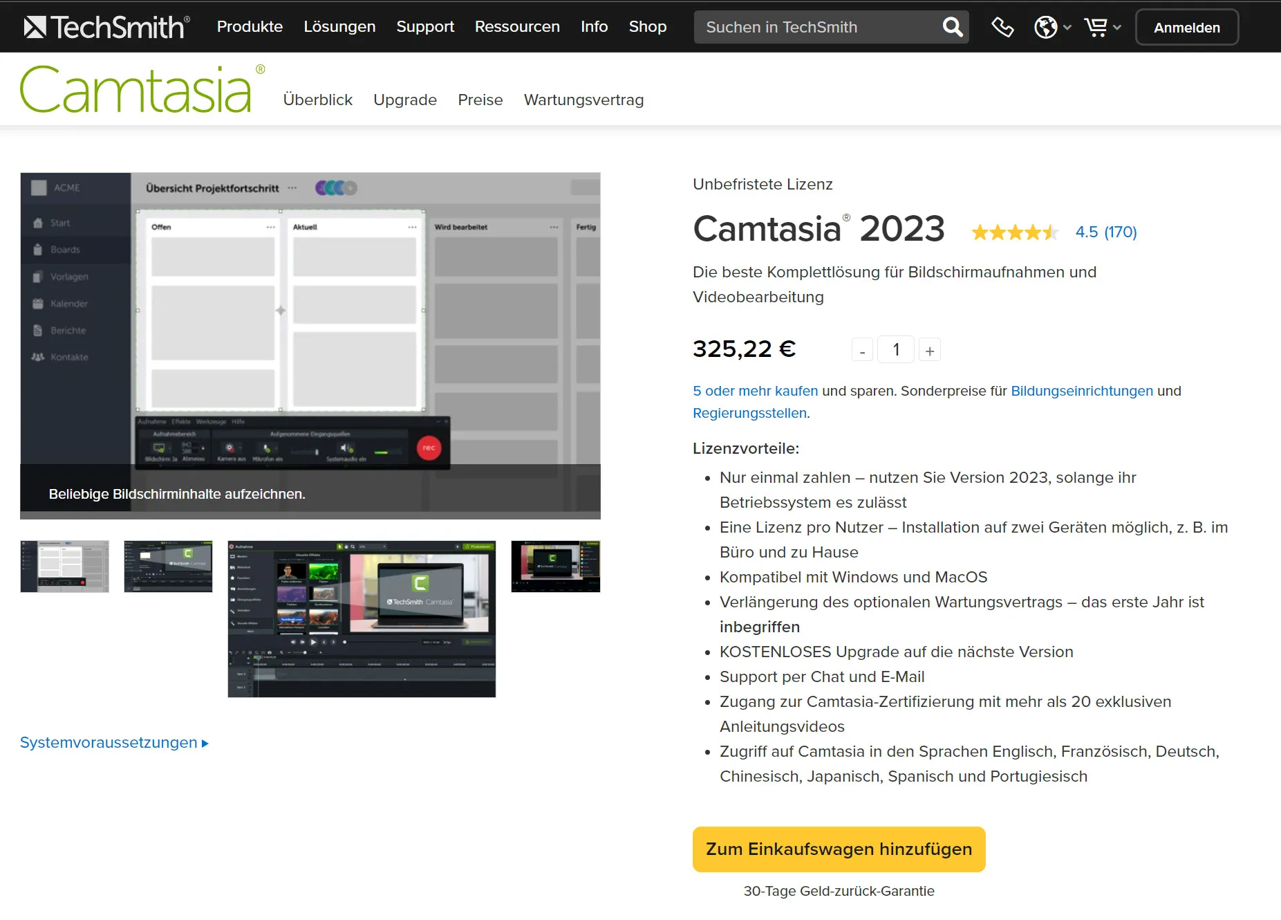Camtasia kaufen - Videoschnittsoftware